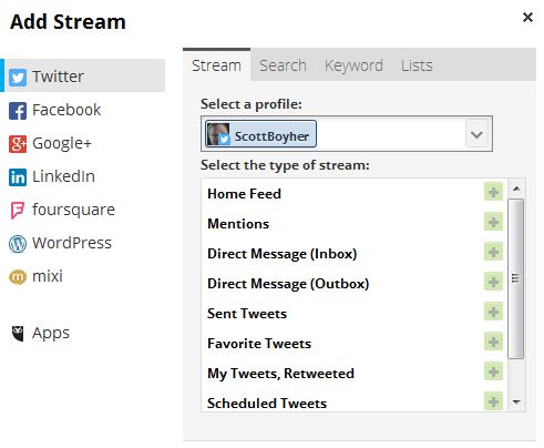 add a stream to dashboard